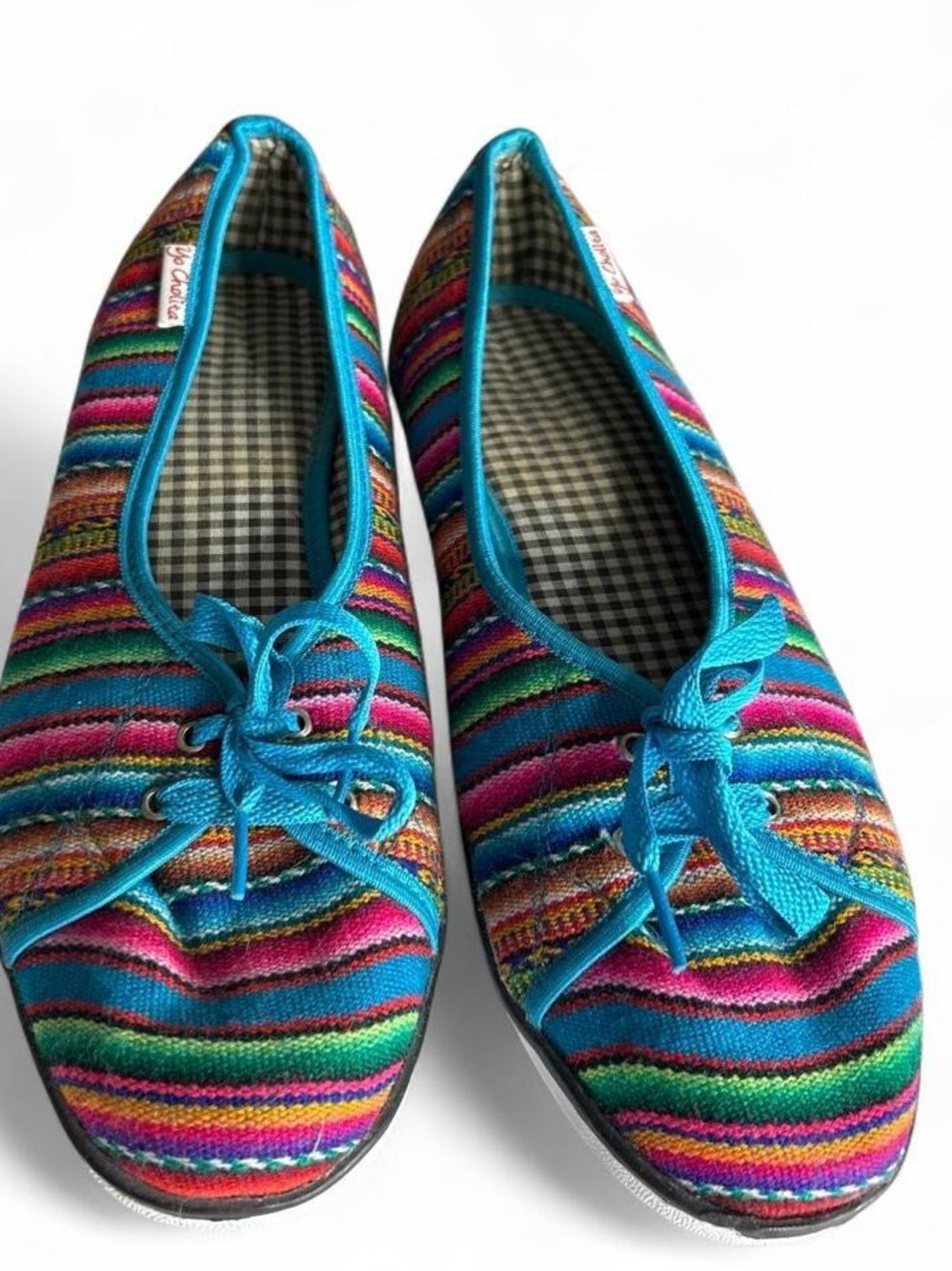 Handcrafted artisan low profile multicolored textile rubber sole  sneakers